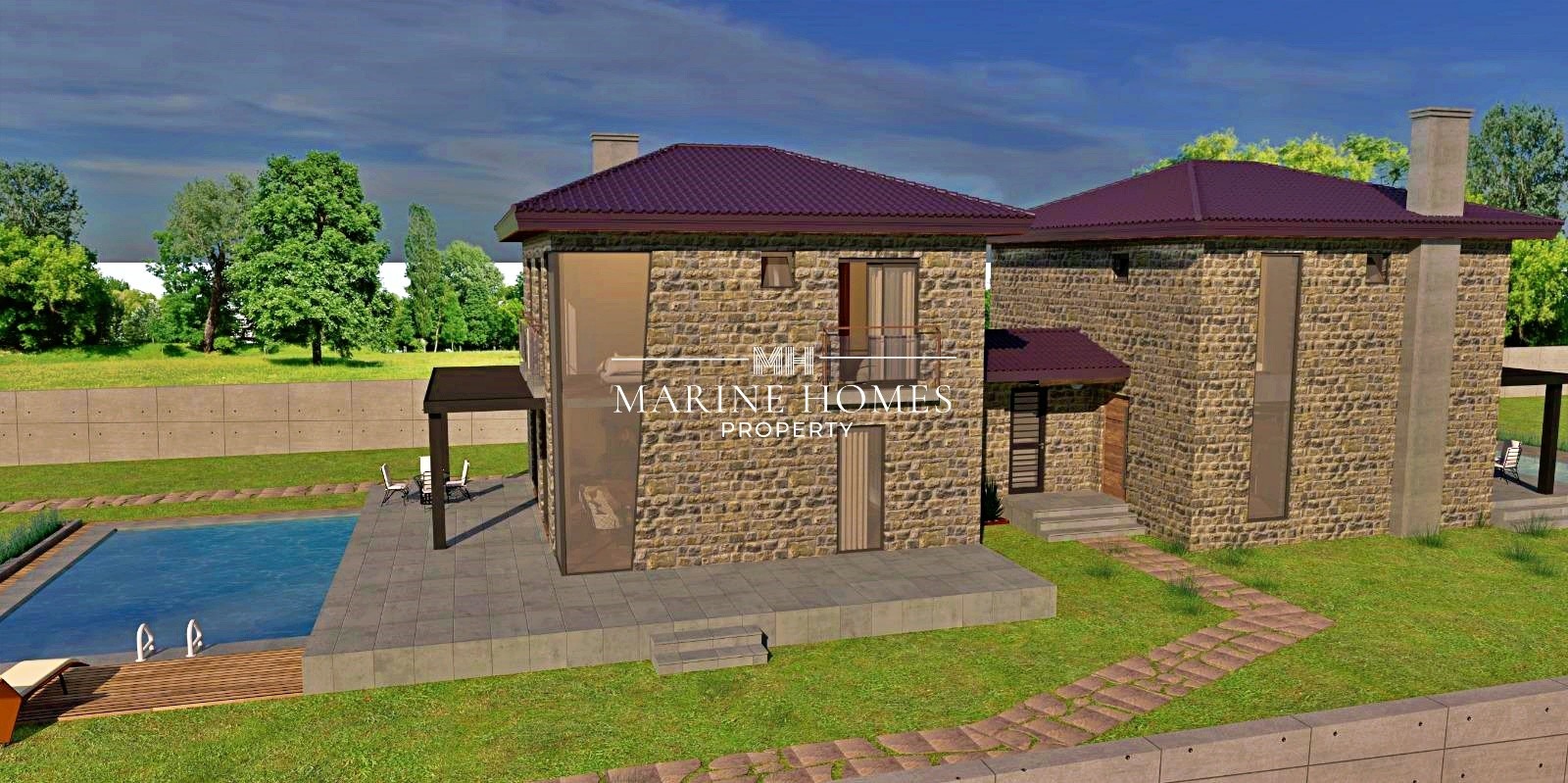 3 Bedroom Stone Villa For Sale In Üzümlü Project